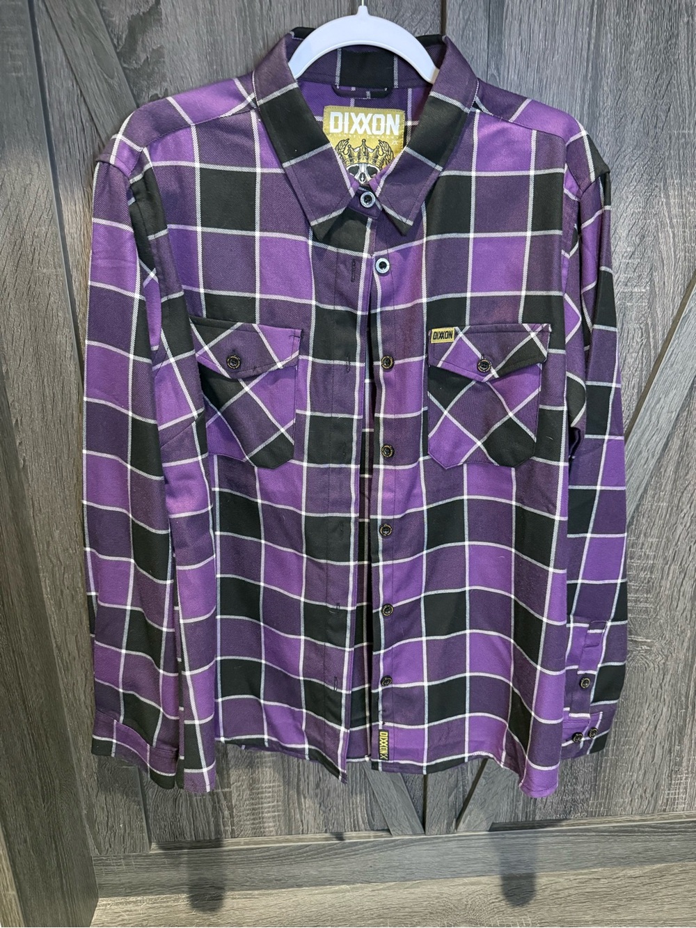 DIXXON Purple and Black Plaid Button-Down Shirt